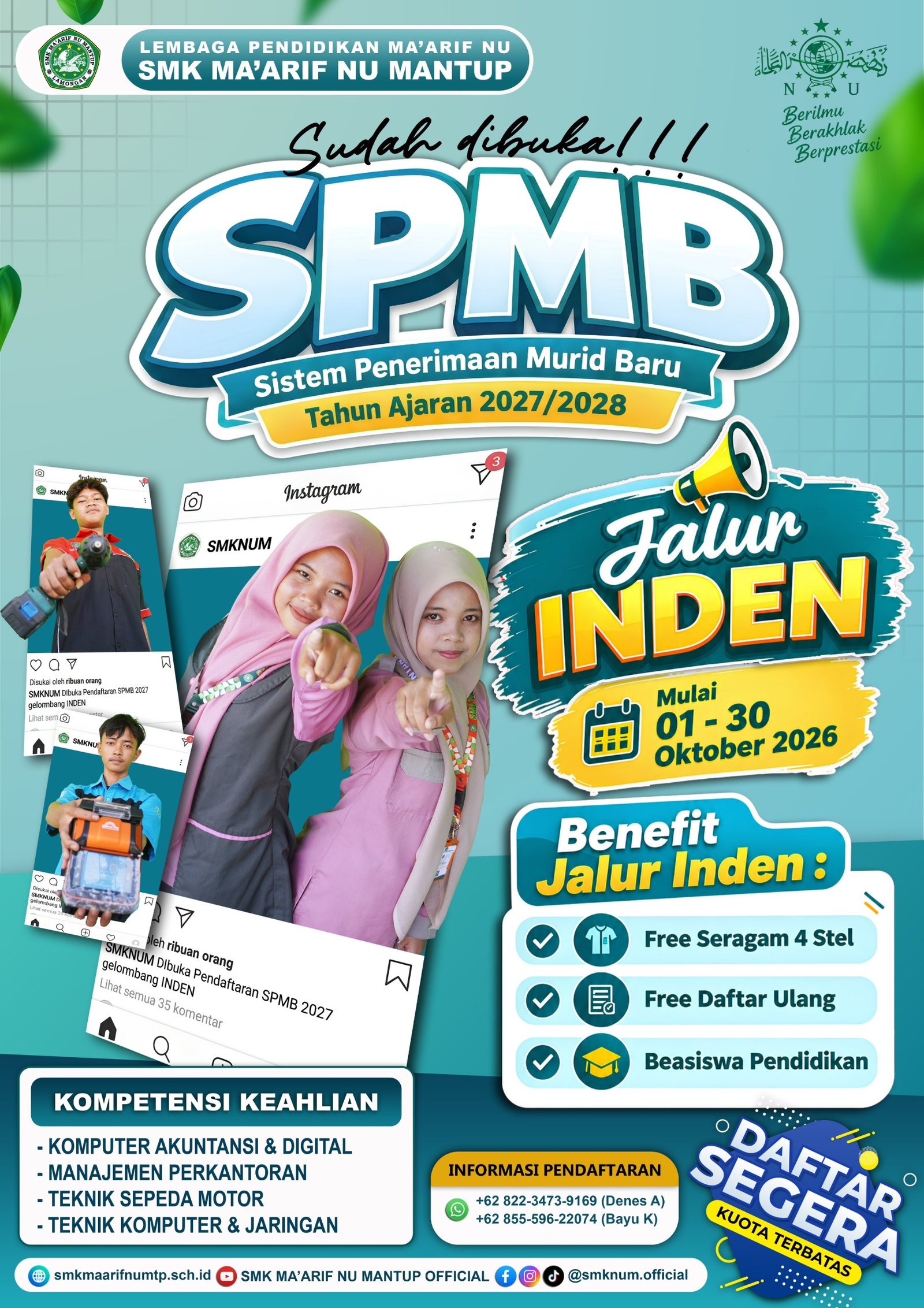 Gambar Berita: SPMB 2027/2028 SMK Ma’arif NU Mantup Resmi Dibuka, Jalur Inden Hadir dengan Beragam Benefit